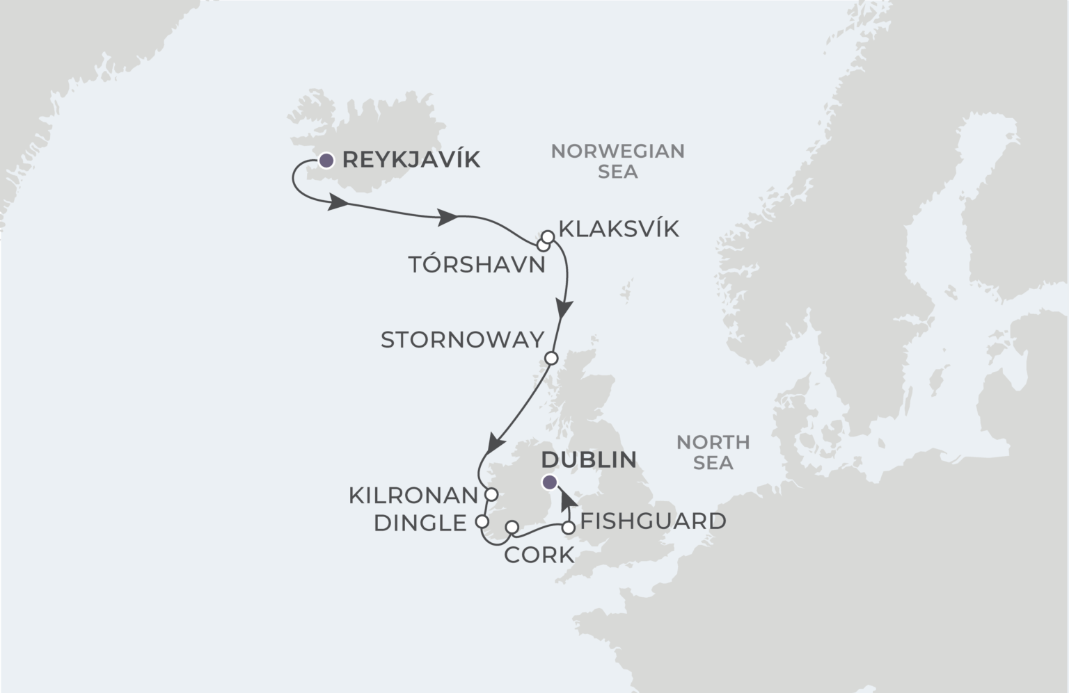 Reykjavik to Dublin hover image