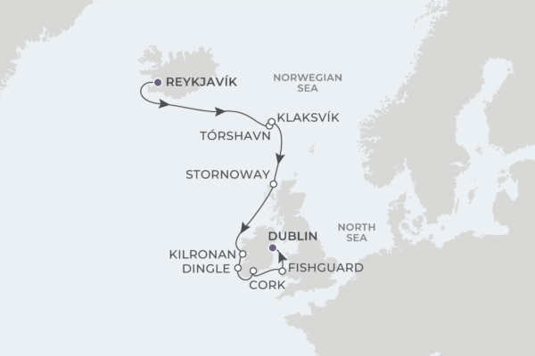 Dublin-Reykjavik map