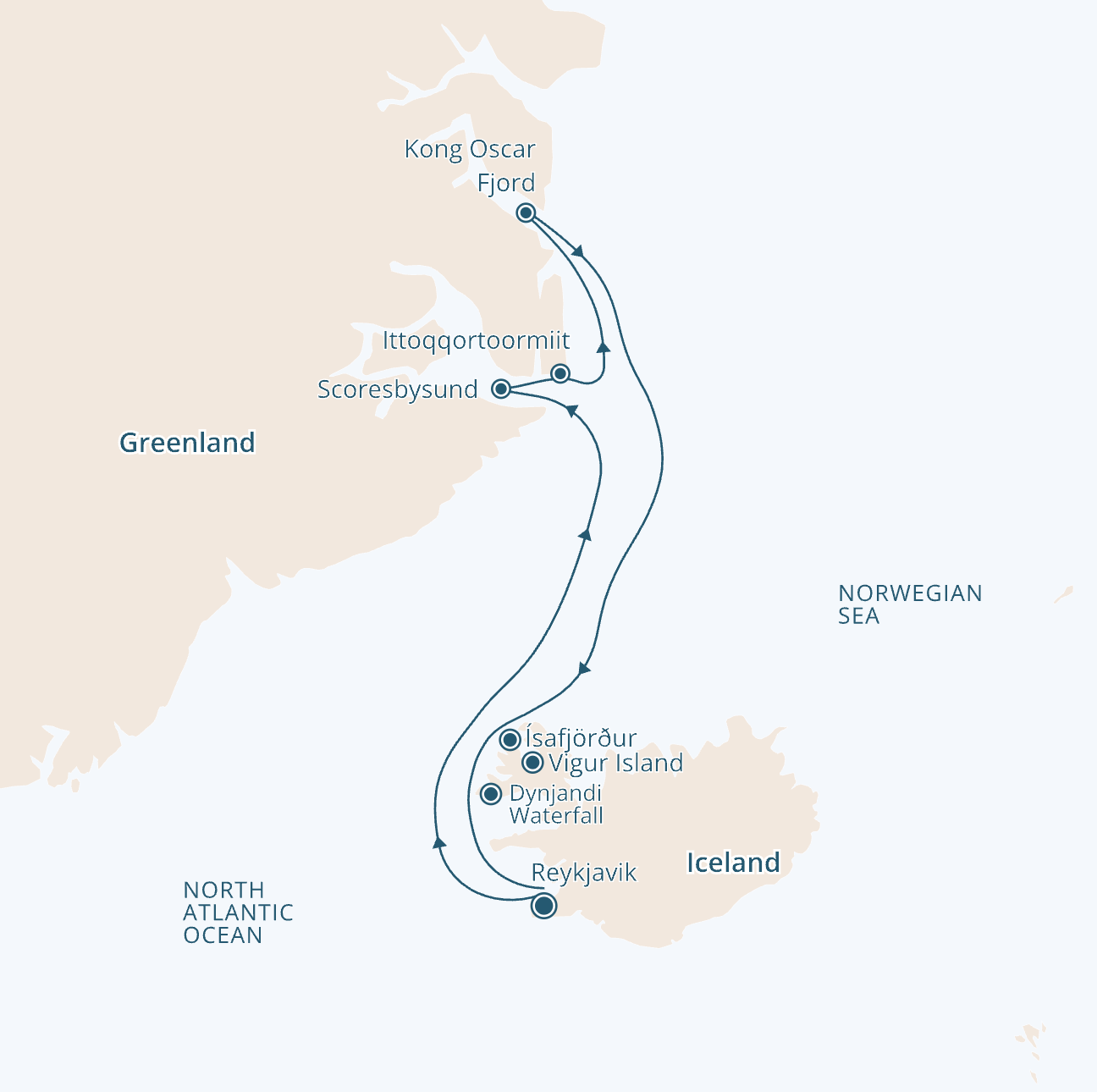 Iceland to Greenland map B